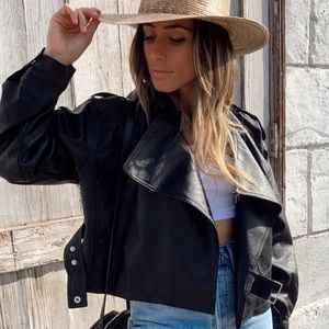 12th Tribe Faux “Leather” Moto Jacket - NEW